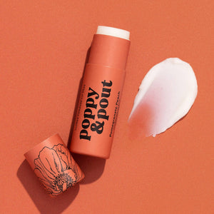 Poppy & Pout Lip Balm, Pomegranate Peach