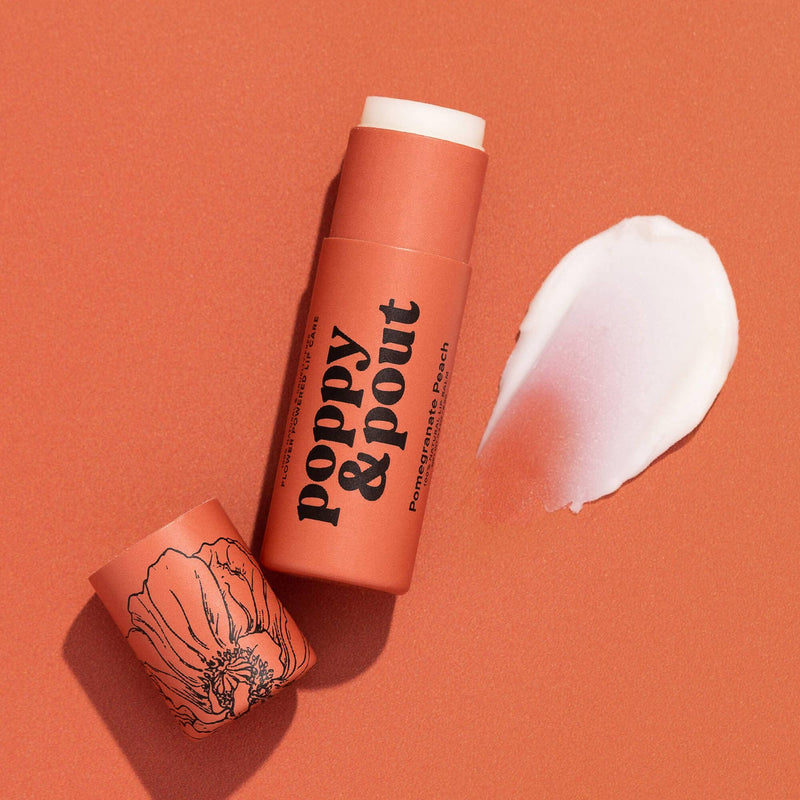 Poppy & Pout Lip Balm, Pomegranate Peach