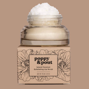 Poppy & Pout Lip Scrub, Island Coconut