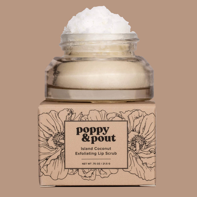 Poppy & Pout Lip Scrub, Island Coconut