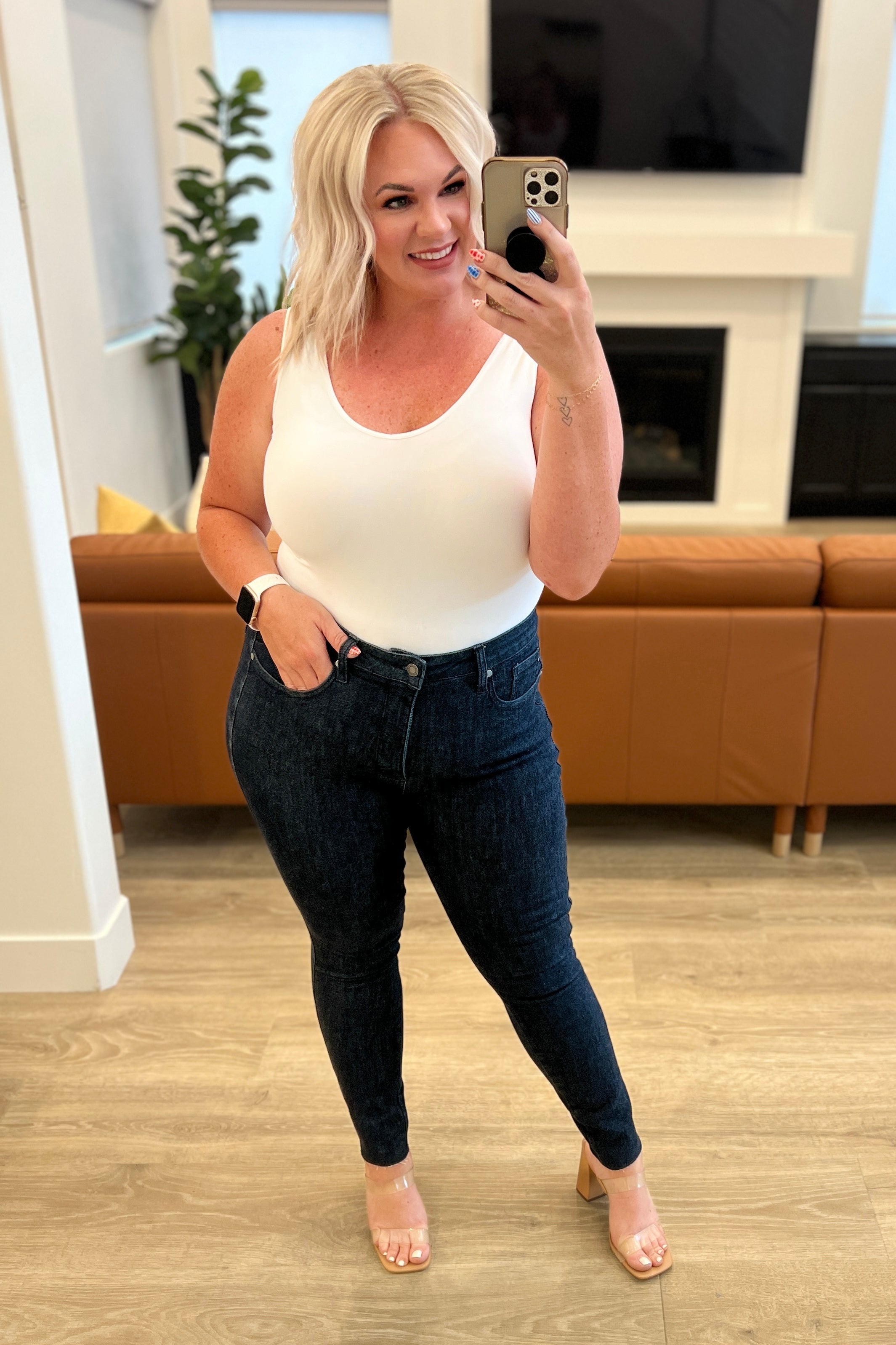 Judy Blue High Rise Tummy Control Skinny Jeans – Ivory Gem