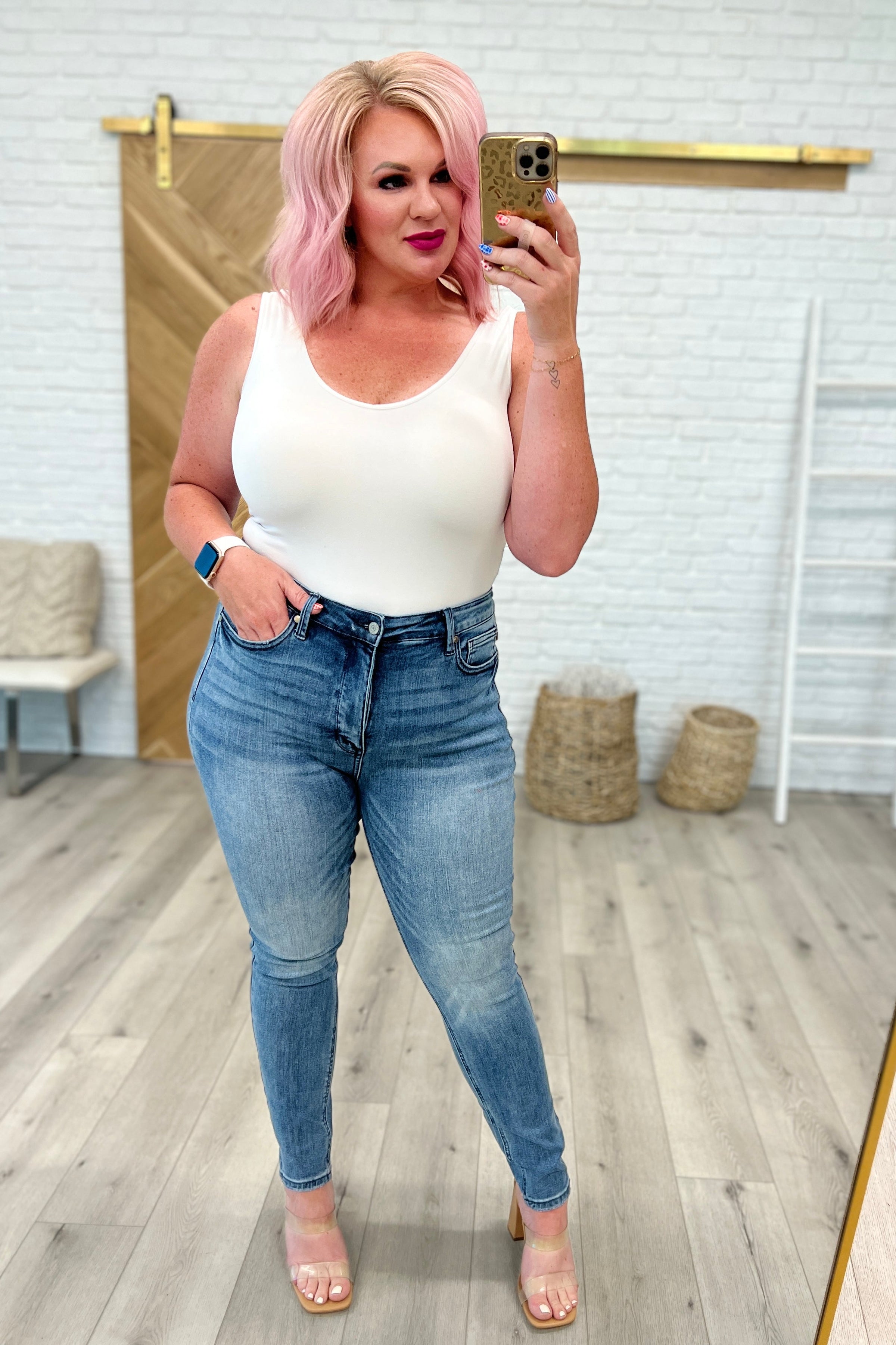 Judy Blue Plus Size High Rise Tummy Control Top Skinny Jeans