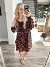 Bet On It Shirred Long Sleeve Floral Dress