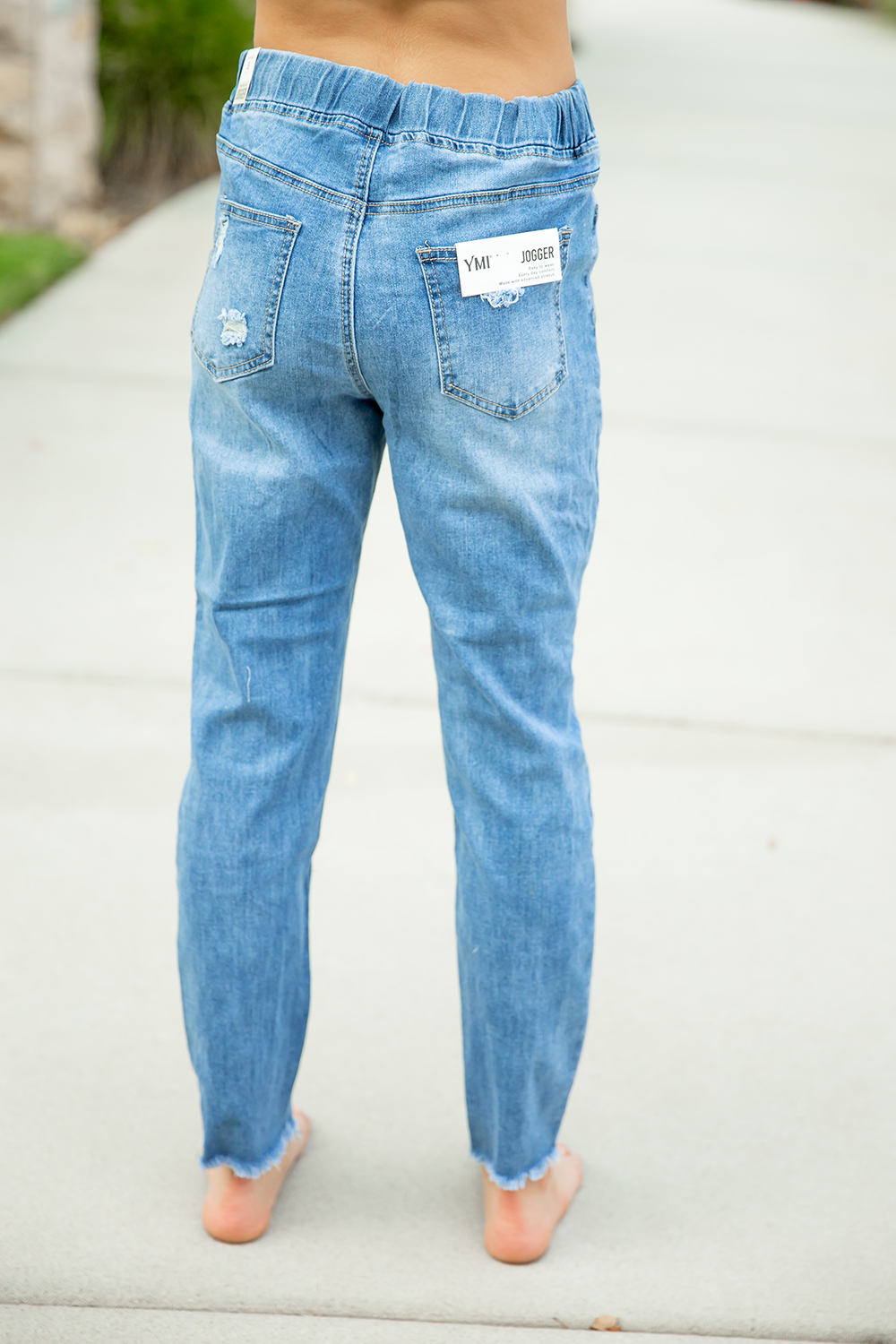 Unbelievable Medium Wash Distressed Jogger Pants (SALE) – Ivory Gem