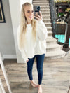 Fuzzy Cuddles Sweater in Off White