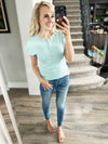 Home Early Short Sleeve Knit Top in Seafoam (SALE)